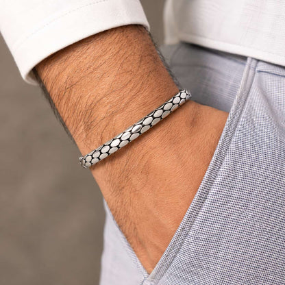 Viper Scale Sterling Silver Men’s Snake Bracelet