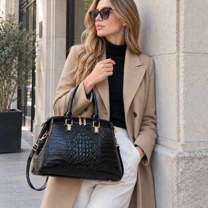 Vittoria Croc-Embossed Handbag