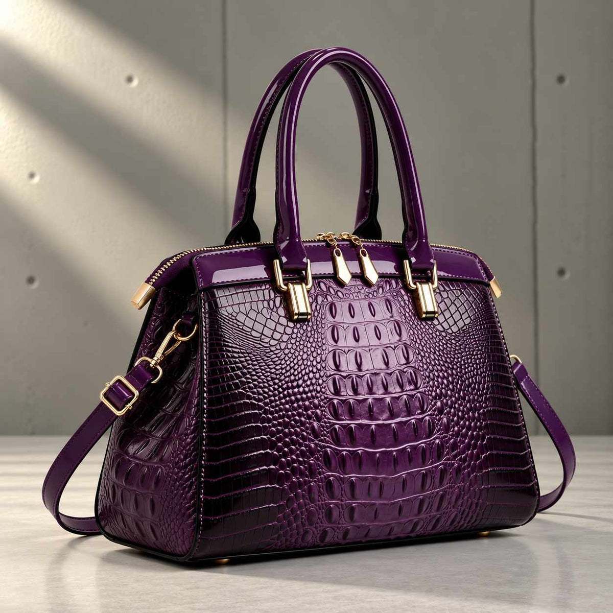 Vittoria Croc-Embossed Handbag