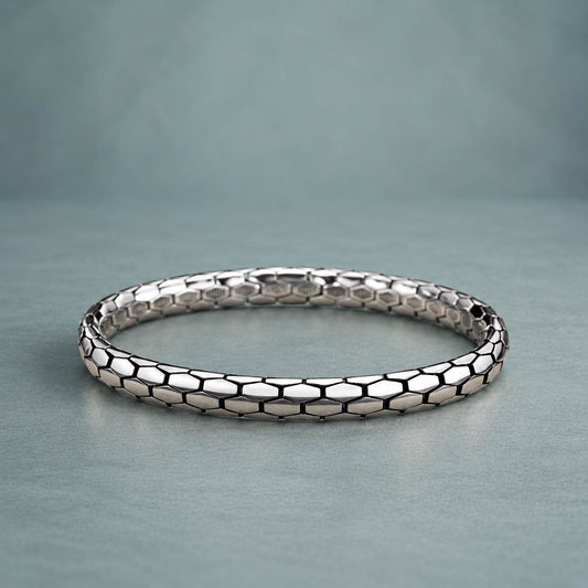 Viper Scale Sterling Silver Men’s Snake Bracelet