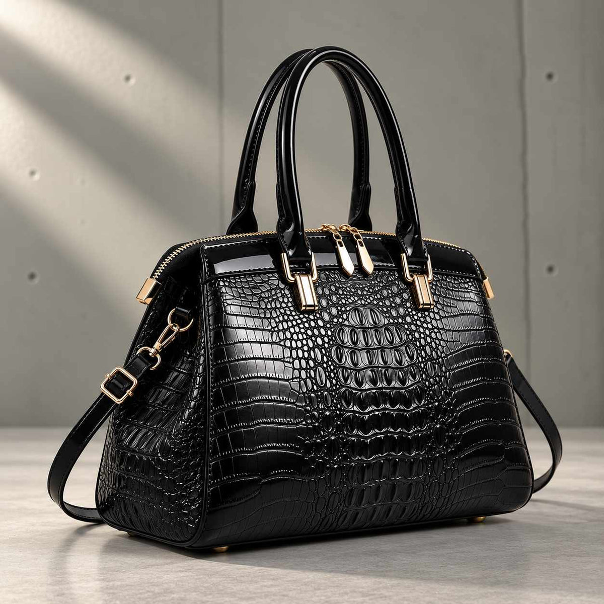 Vittoria Croc-Embossed Handbag