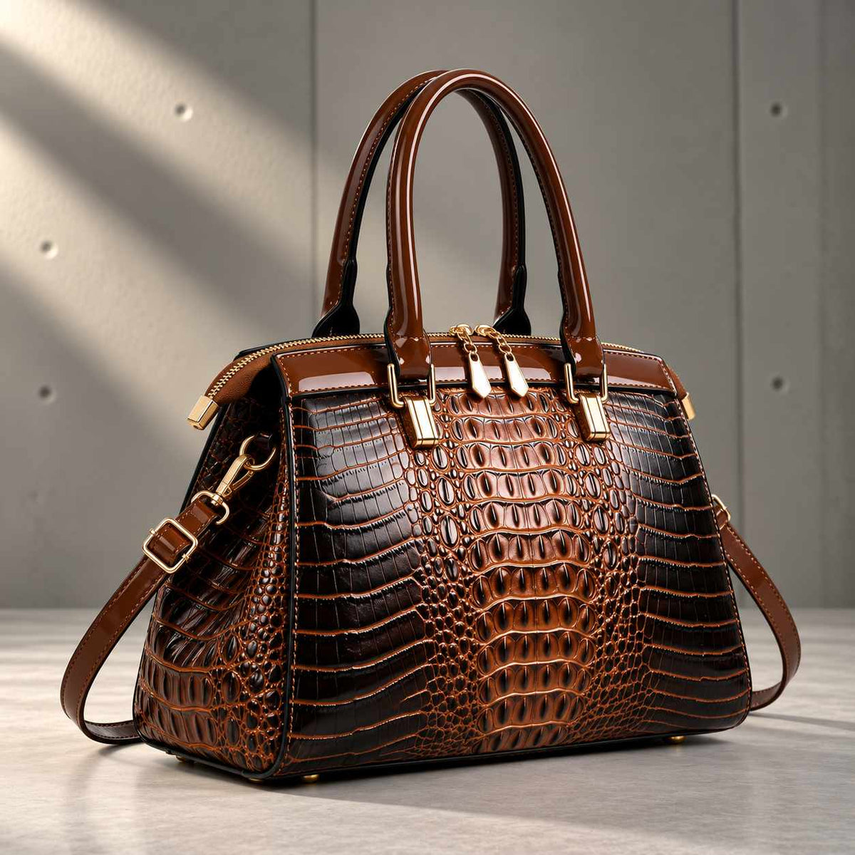 Vittoria Croc-Embossed Handbag