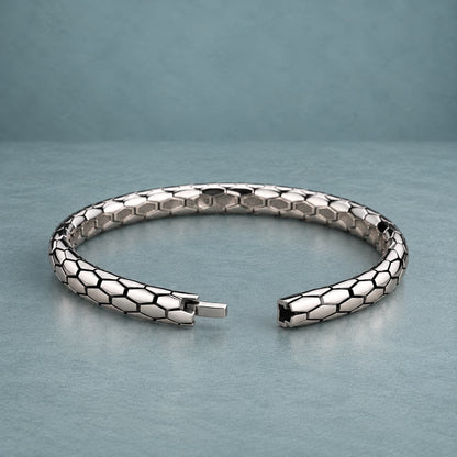 Viper Scale Sterling Silver Men’s Snake Bracelet