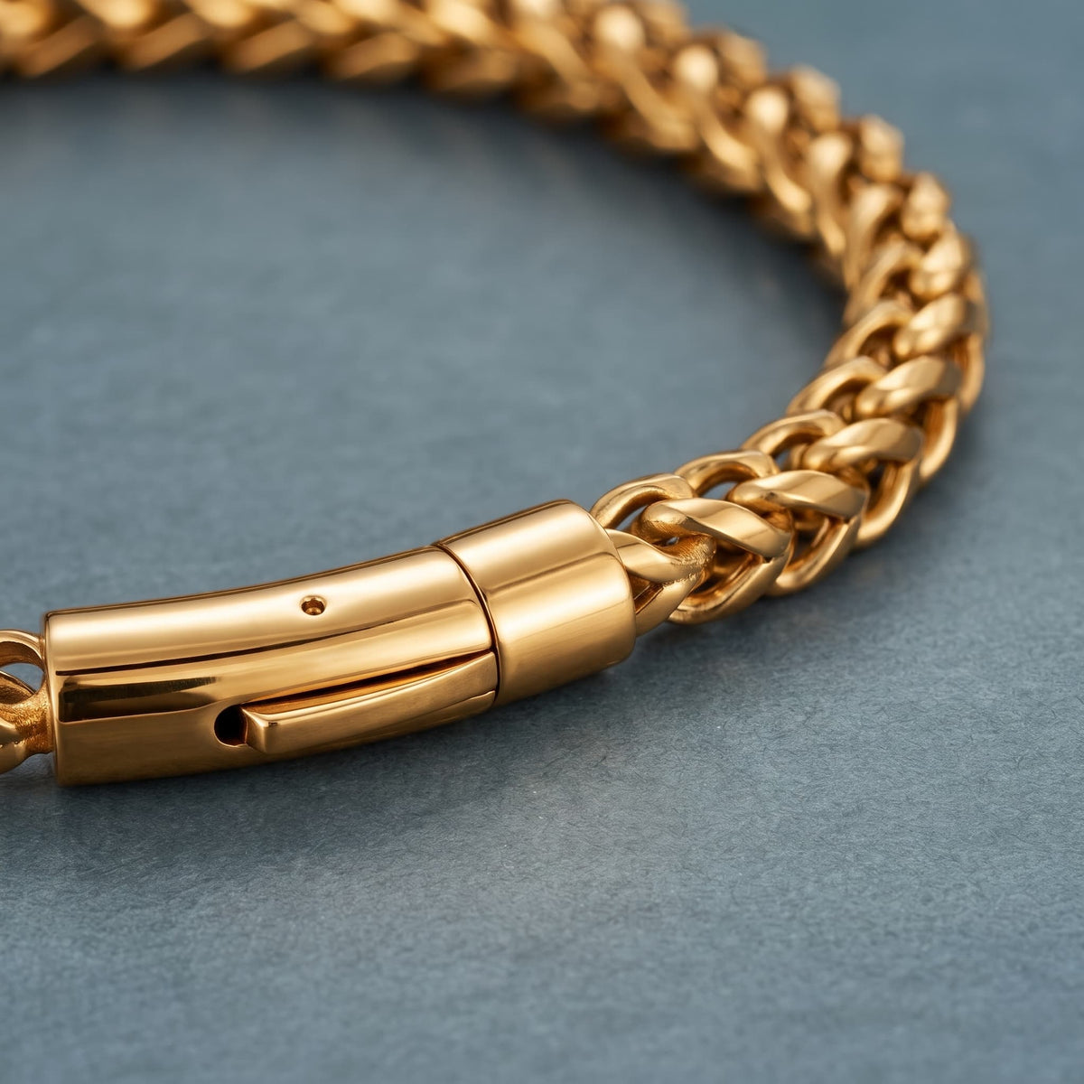 Lorenzo stainless steel chain link bracelet, view 2