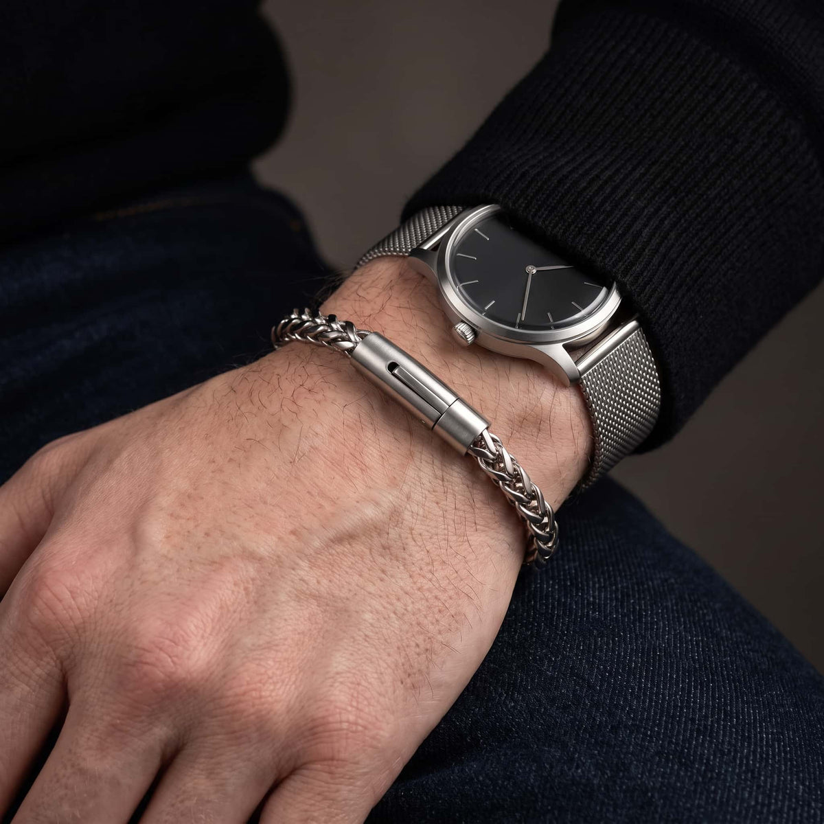 Lorenzo stainless steel chain link bracelet, view 6