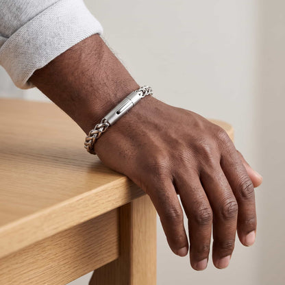 Lorenzo stainless steel chain link bracelet, view 9