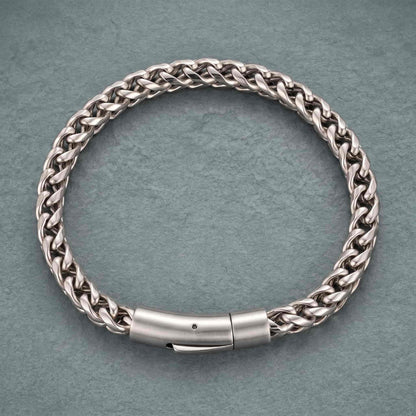 Lorenzo stainless steel chain link bracelet, view 7