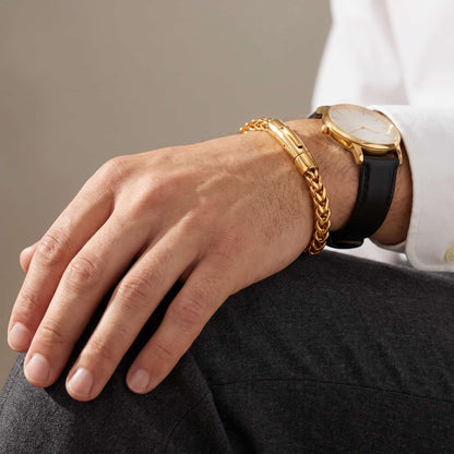 Lorenzo stainless steel chain link bracelet, view 11