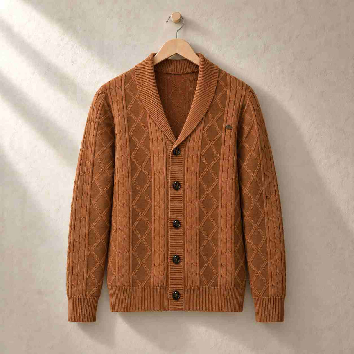 Ashford cable knit shawl collar cardigan