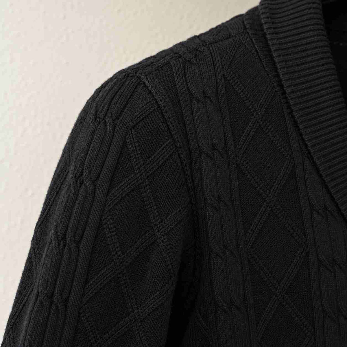 Ashford cable knit shawl collar cardigan, view 10