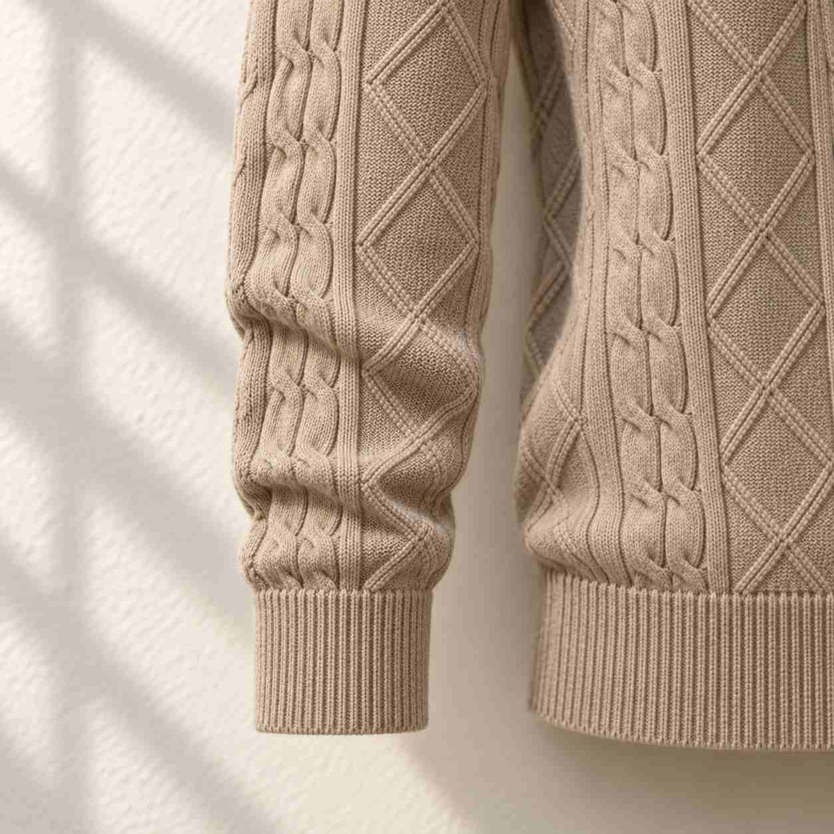 Ashford cable knit shawl collar cardigan, view 11