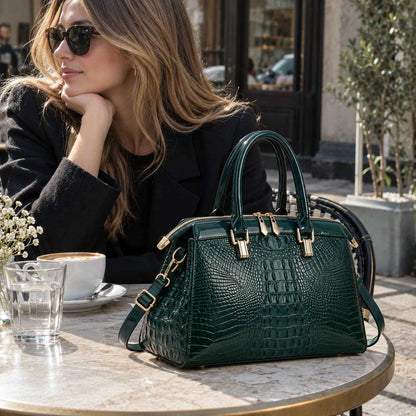 Vittoria Croc-Embossed Handbag