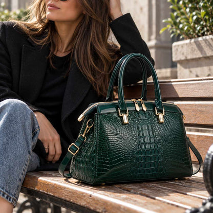 Vittoria Croc-Embossed Handbag