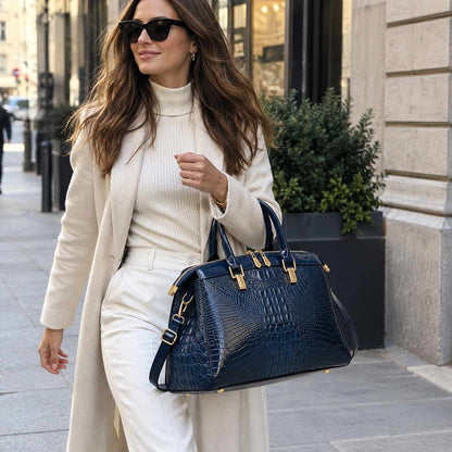 Vittoria Croc-Embossed Handbag