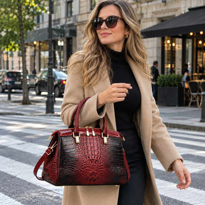 Vittoria Croc-Embossed Handbag