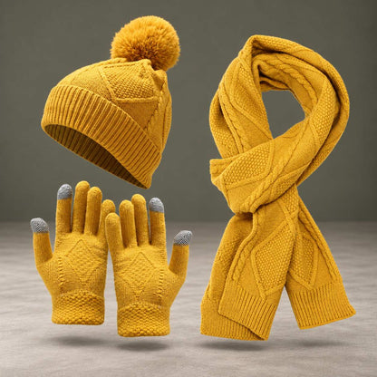 Elara | Women’s Cable Knit Winter Set