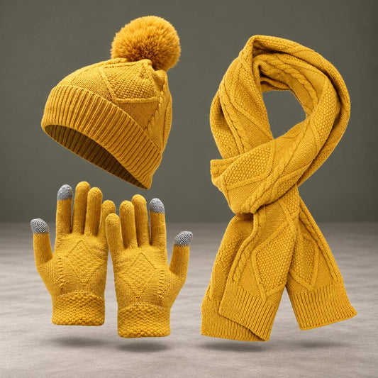 Elara | Women’s Cable Knit Winter Set