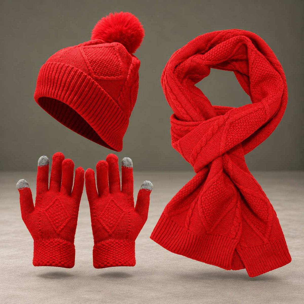 Elara | Women’s Cable Knit Winter Set